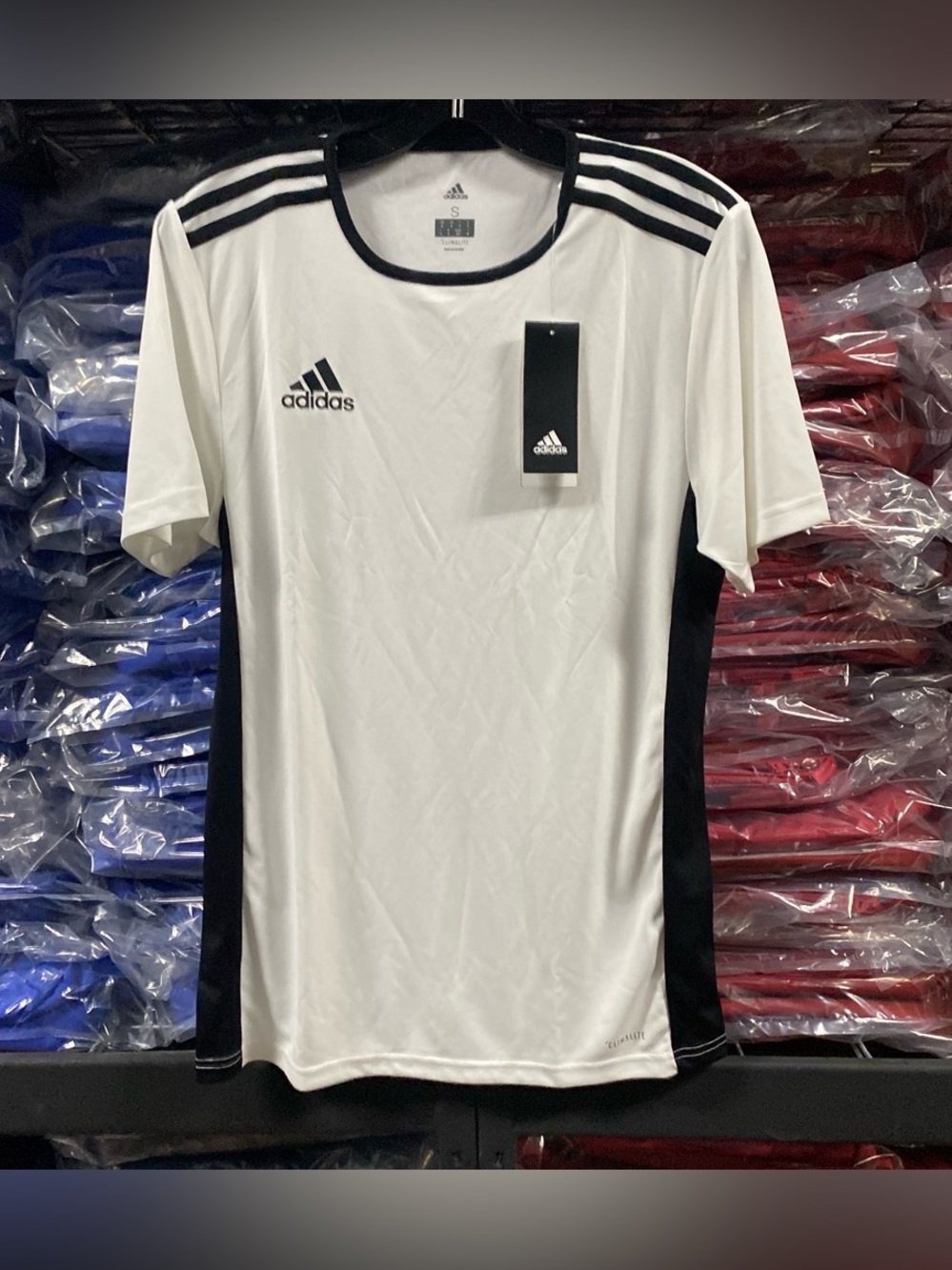 Adidas Entrada 18 Soccer Jersey NWT Men’s Small White Black Climalite NWT CD8438 - Picture 1 of 10